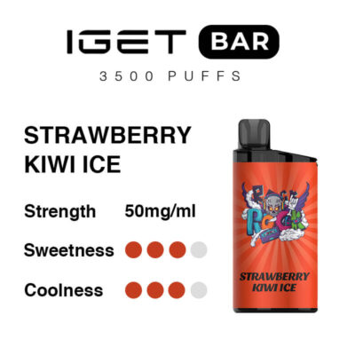 Strawberry Kiwi Ice IGET Bar 3500 Puffs - Image 2